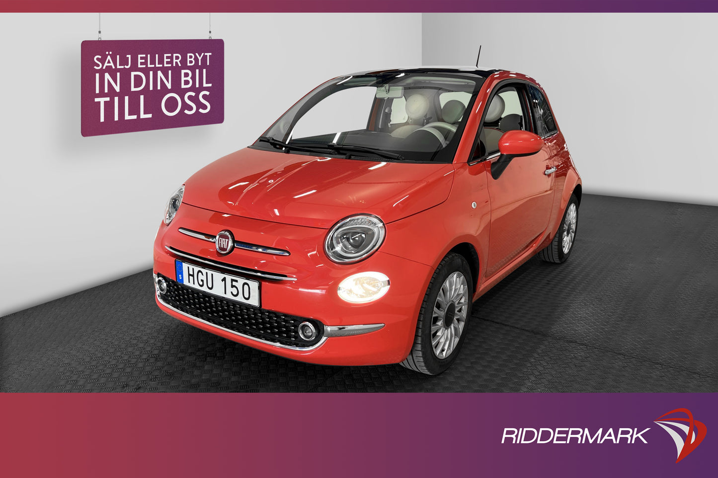 Fiat 500 1.2 8V 69hk Lounge Glastak Sensorer 0,61l/mil