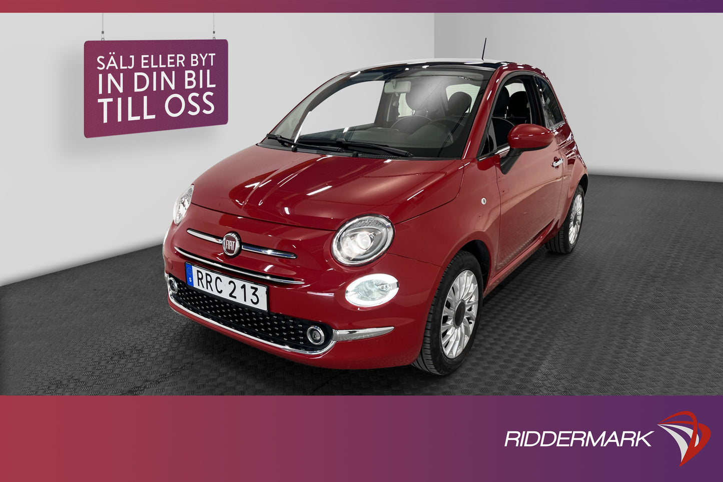 Fiat 500 1.2 8V 69hk Lounge Glastak Välservad 0,61l/mil