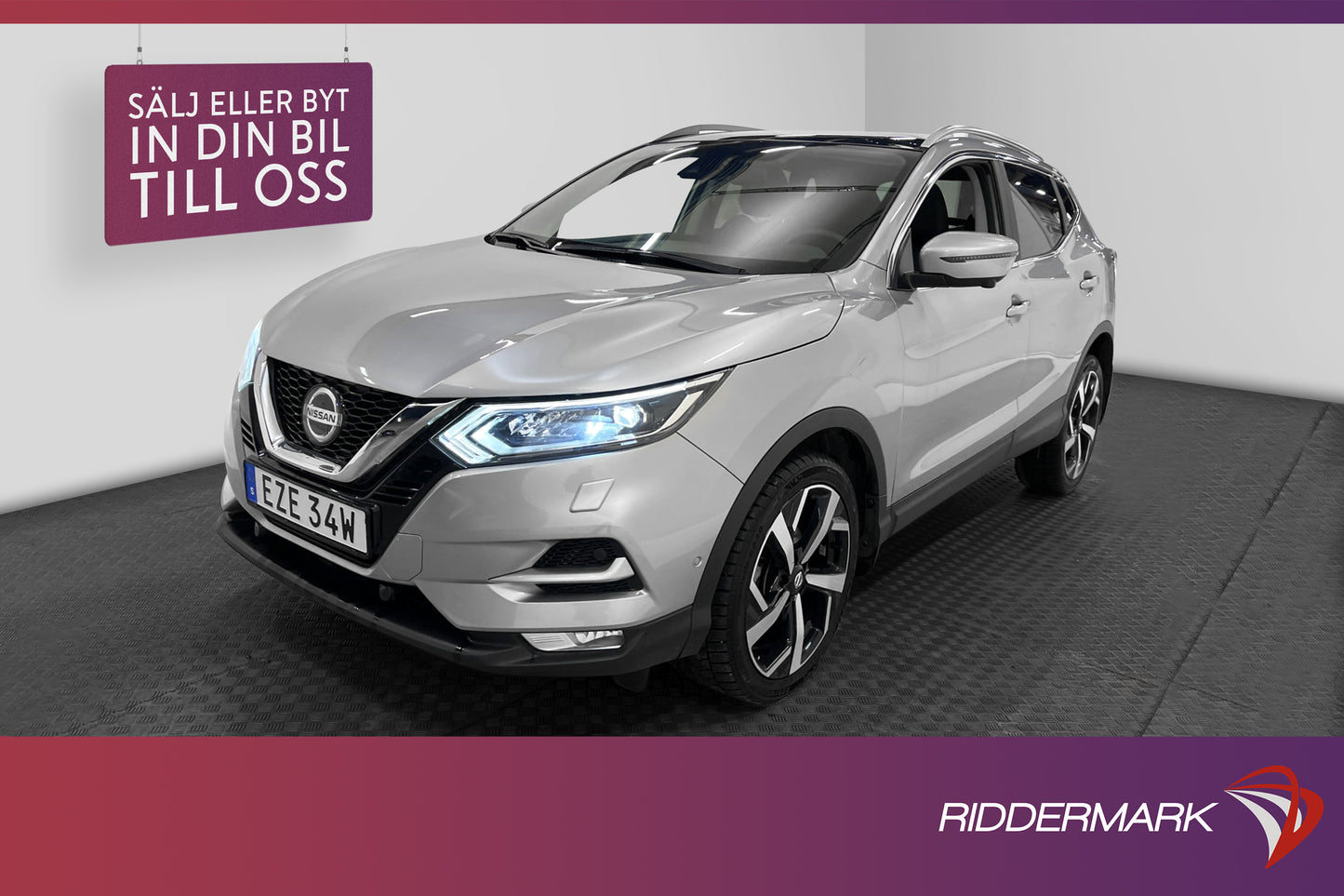 Nissan Qashqai 1.3 160hk Tekna Pano Navi 360° Halvskinn