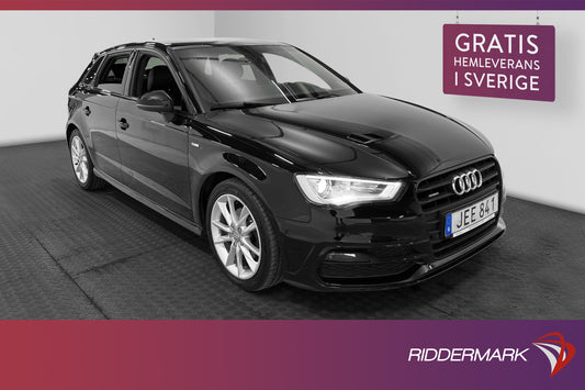 Audi A3 1.6 TDI Quattro 110HK S-Line Navi Skinn Svart optik