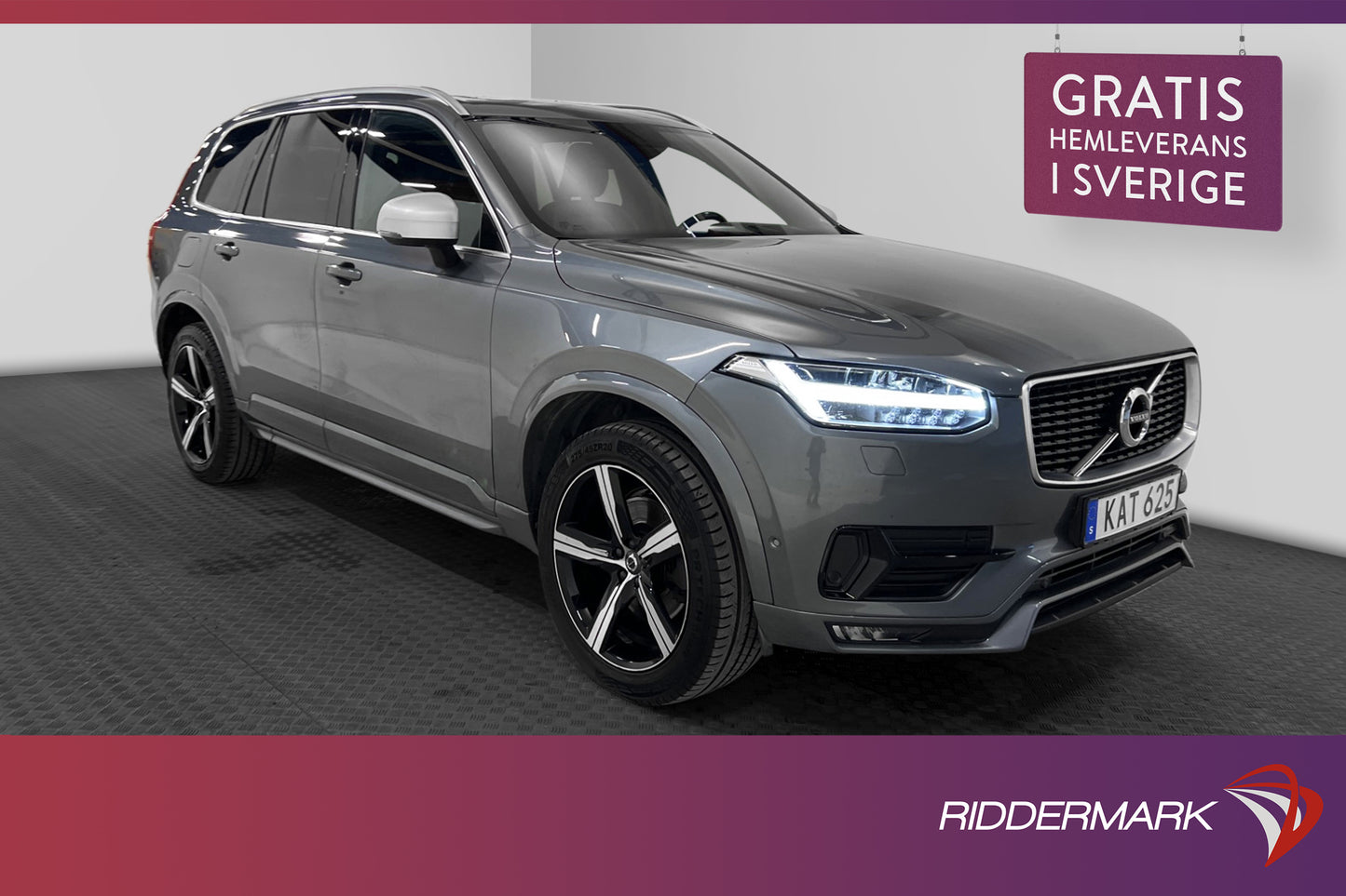 Volvo XC90 D5 AWD 225hk R-Design 7-Sits Pano Värm HUD Drag