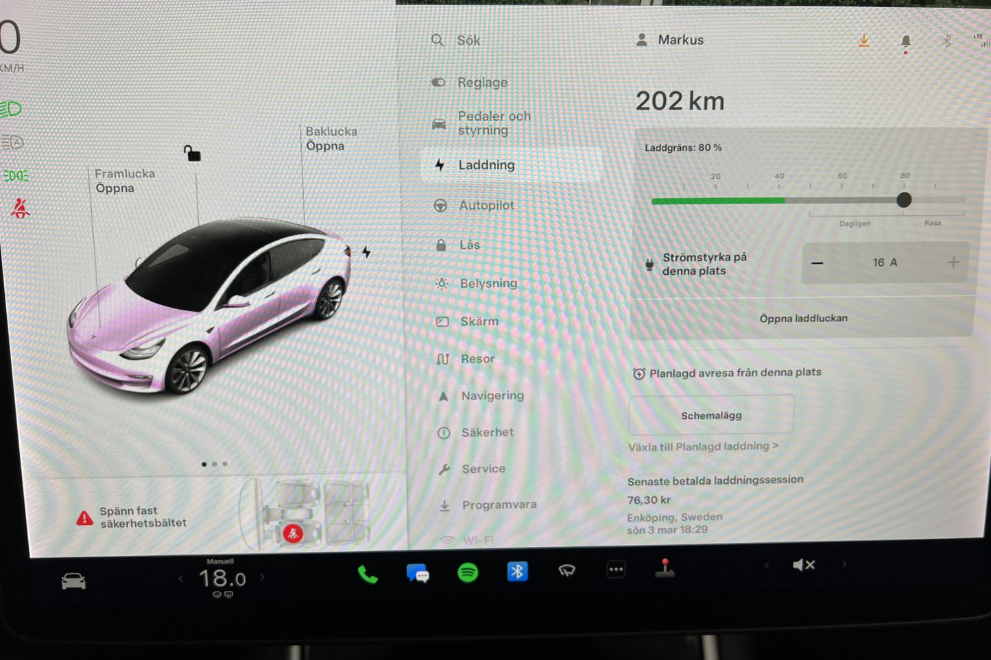 Tesla Model 3 Long Range AWD 440hk En-brukare Sv.Såld MOMS