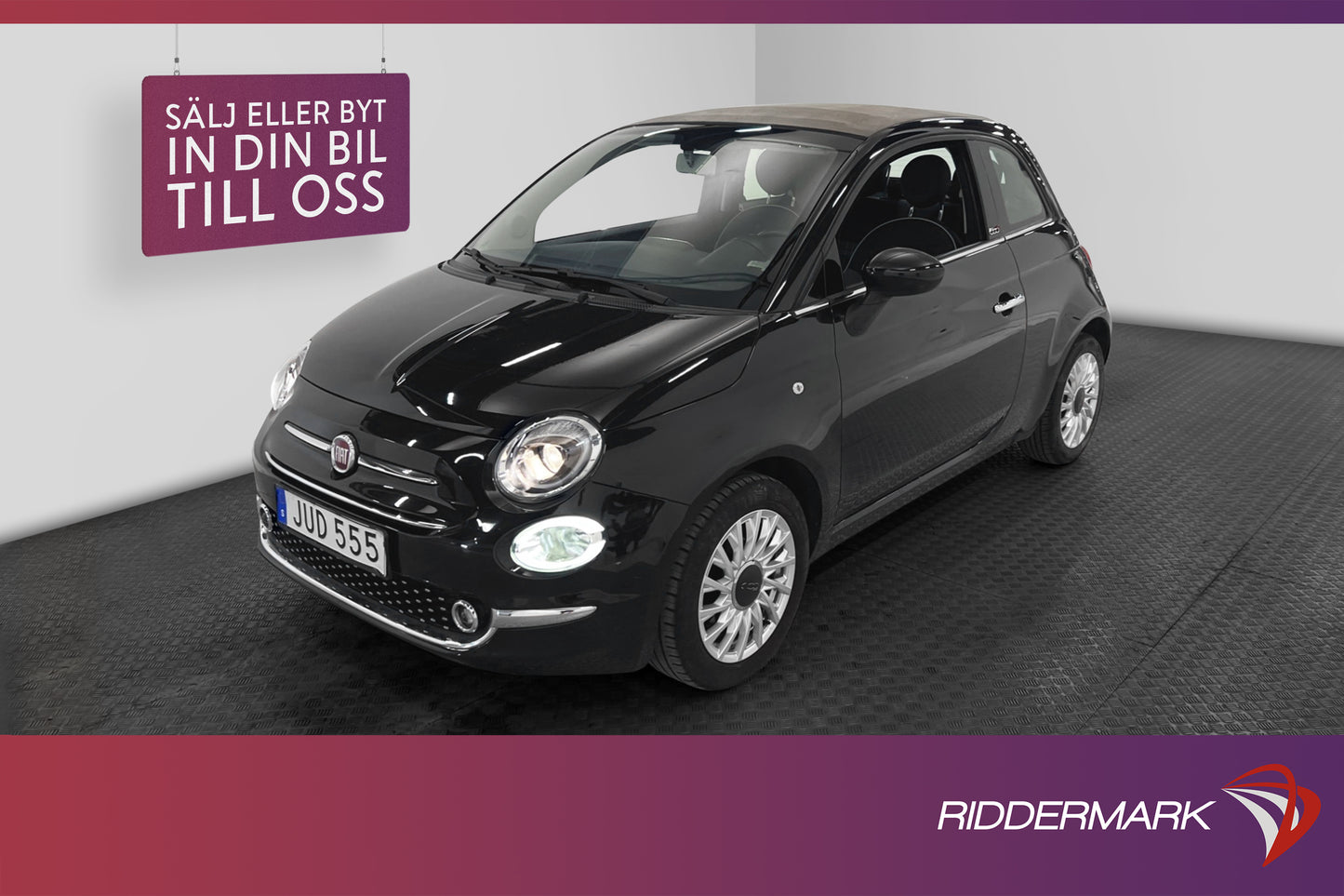 Fiat 500C 1.2 8V  69hk Cab P-sensorer Lågmil Nybytt kamrem