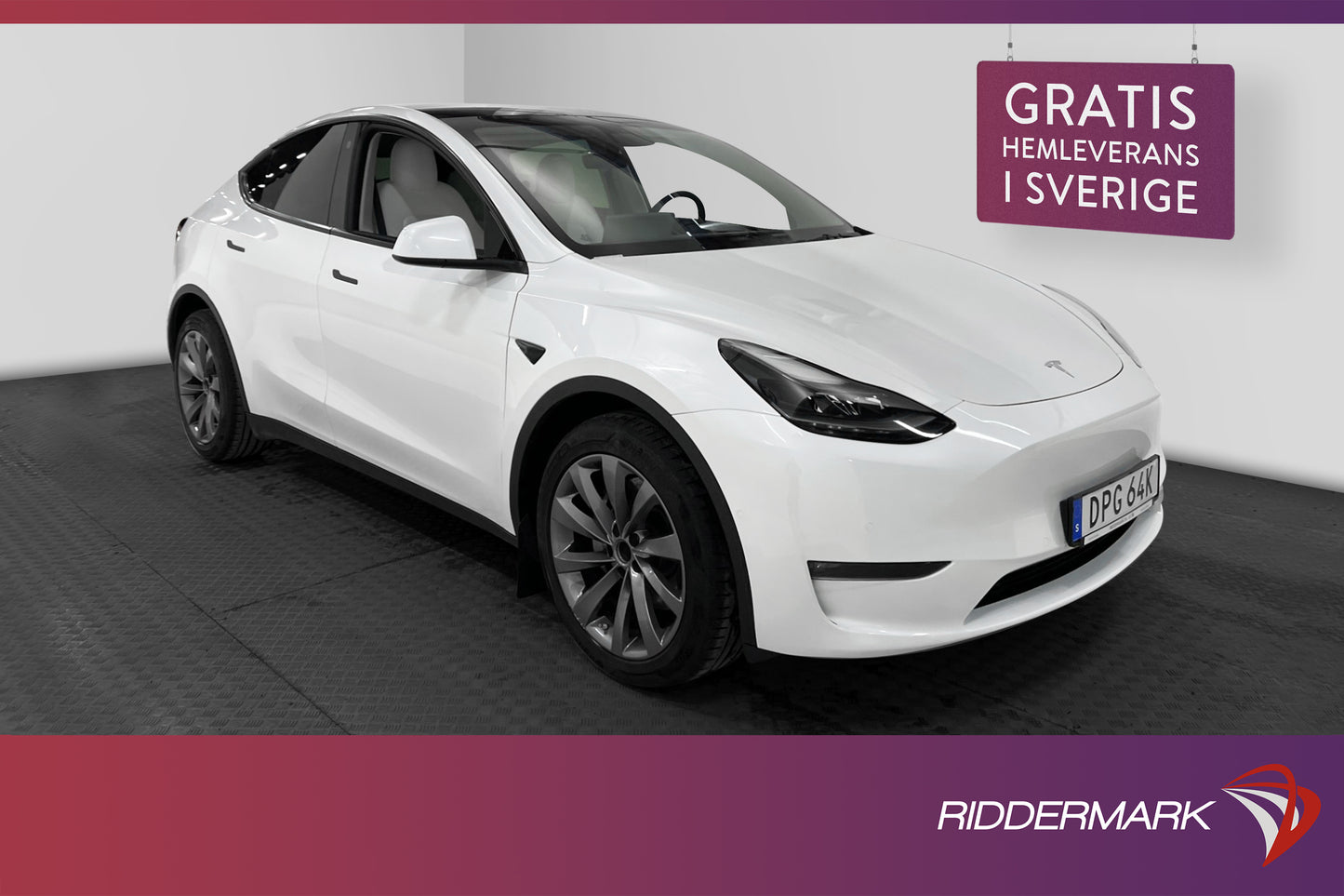 Tesla Model Y Long Range AWD 345hk Ljus interiör Dragkrok