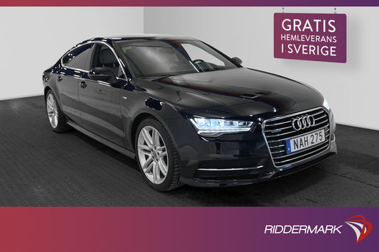 Audi A7 Sportback TFSI Q 252hk S-Line Kamera Skinn Dragkrok