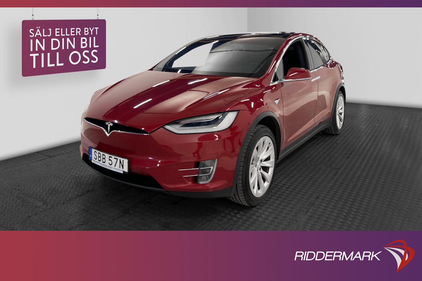 Tesla Model X Long Range 423hk Drag Kamera MOMS Svensksåld