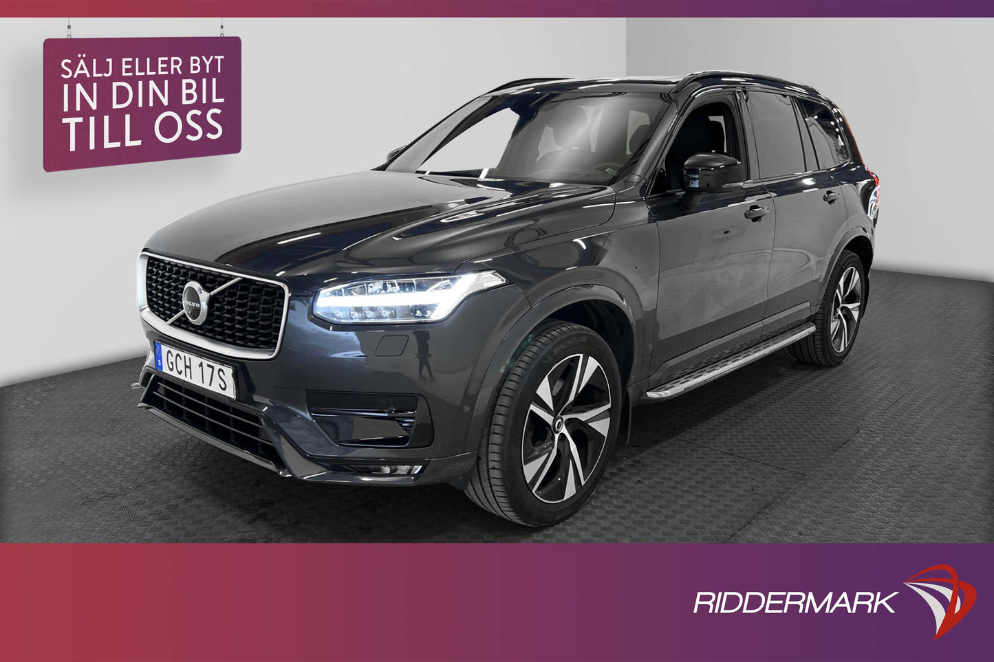 Volvo XC90 B5 AWD 235hk R-Design 7 sits Pano Skinn BLIS 360°