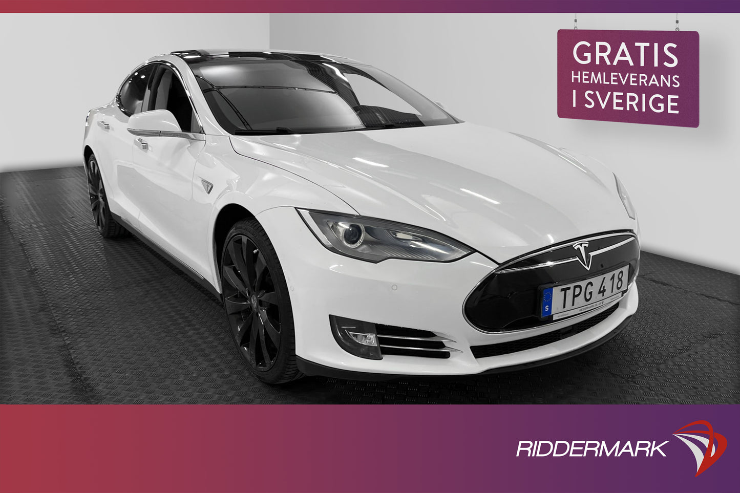 Tesla Model S 85 378hk FREE SUPERCHARGE Drag BKamera