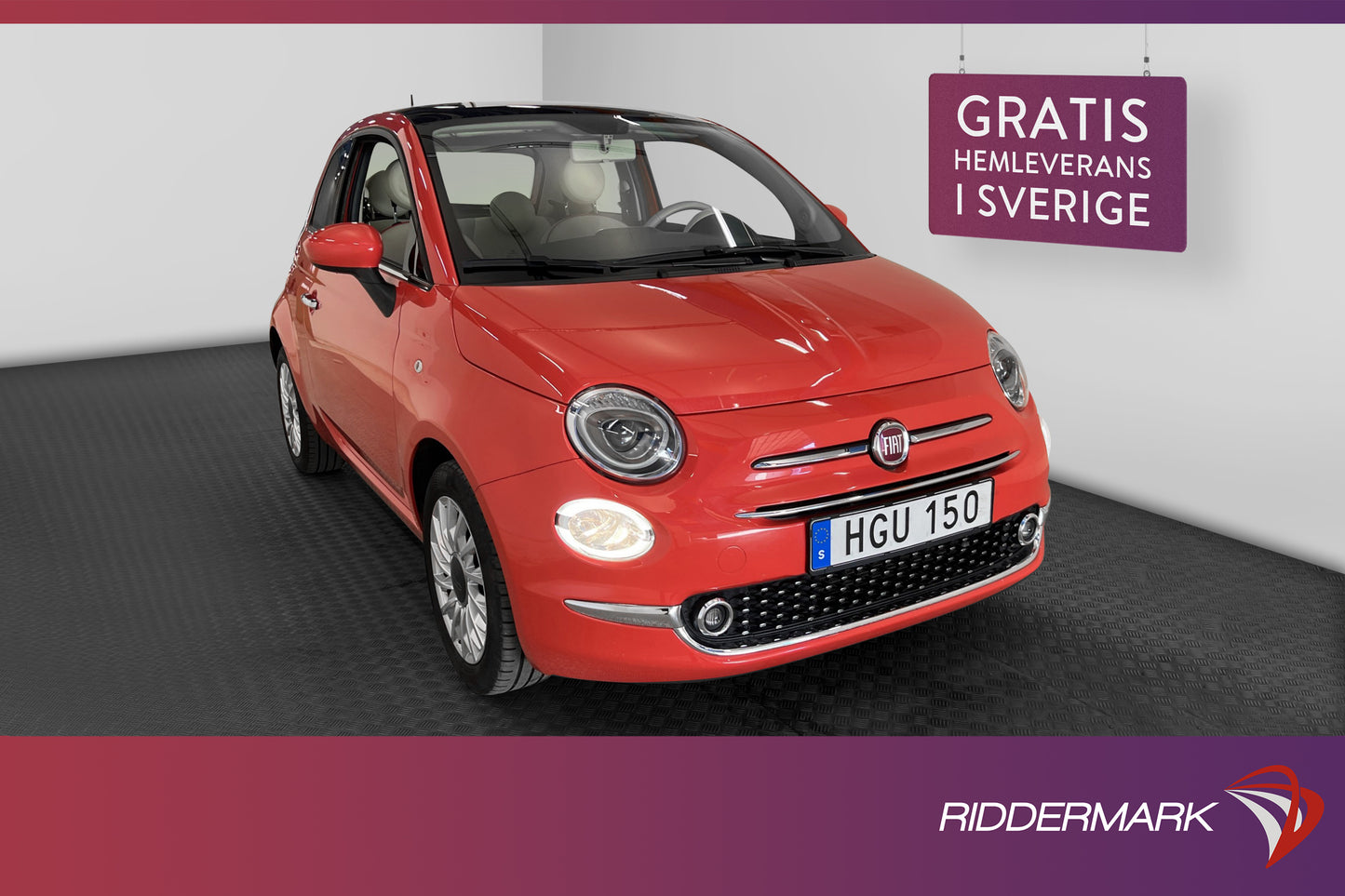 Fiat 500 1.2 8V 69hk Lounge Glastak Sensorer 0,61l/mil