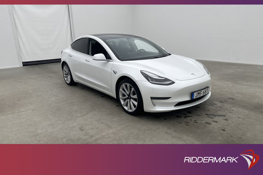 Tesla Model 3 Long Range AWD 440hk En-brukare Svensksåld