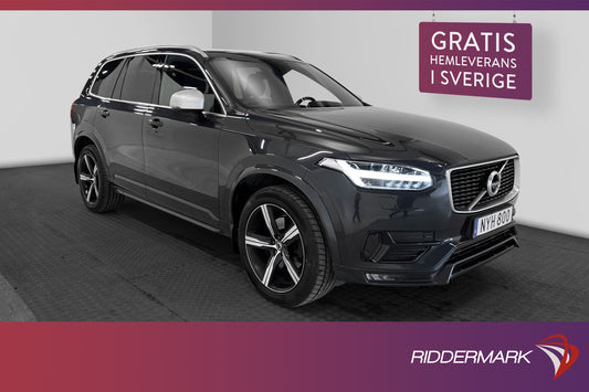 Volvo XC90 D5 AWD 233hk R-Design 7-Sits VOC Värmare Drag 360