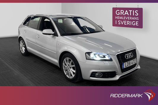 Audi A3 Sportback 2.0 TDI 140hk  S-Line P-sensor LÅGMIL