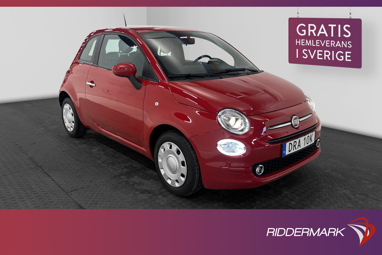 Fiat 500 Hybrid 70hk Navi Farthållare Isofix 0.5L/mil MOMS