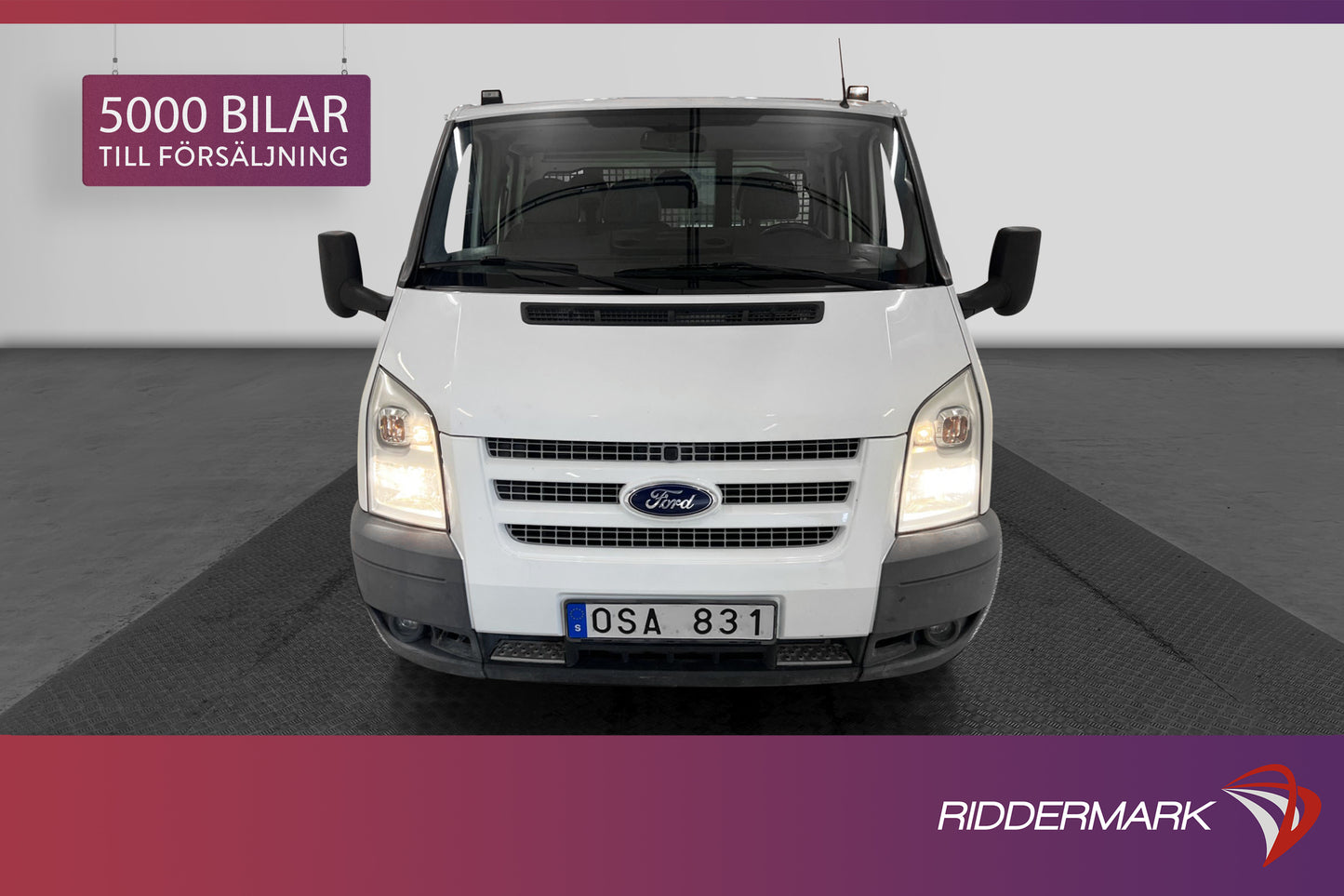 Ford Transit Dubbelhytt Flakbil Värmare Drag 6-sits Moms