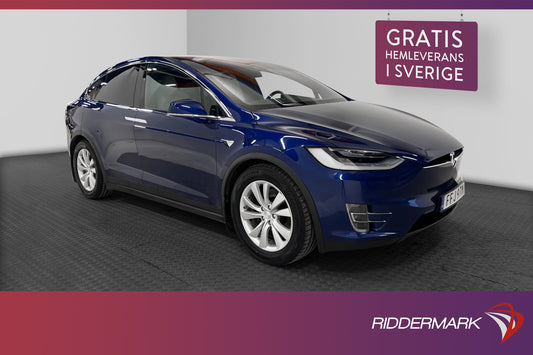 Tesla Model X Long Range 423hk 7-sits Sv.Såld AP Drag MOMS